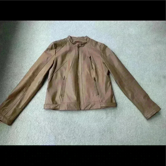 Bagatelle Brown leather jacket. - Picture 5 of 10